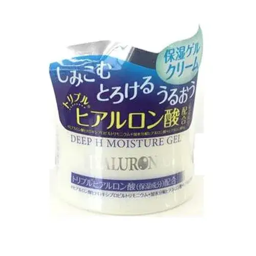 A box of Daiso Japan Deep H Hyaluronic Acid Moisture Gel Cream in sealed plastic packaging.
