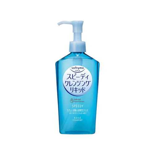 Blue pump bottle of Kose Softymo Speedy Cleansing Liquid